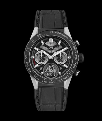 TAG Heuer Carrera Calibre Heuer 02T 45 Chronograph Tourbillon Titanium / Alligator