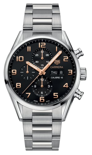 TAG Heuer Carrera Calibre 16 Day Date 43 Stainless Steel / Black / Bracelet