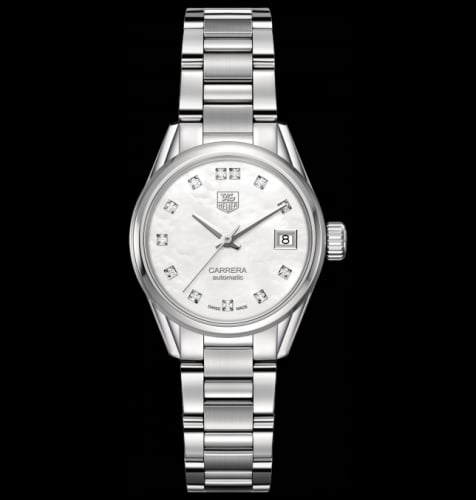 TAG Heuer Carrera Calibre 9 28 Stainless Steel / MOP -- Diamond / Bracelet