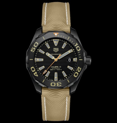 TAG Heuer Aquaracer 300M Calibre 5 41 Titanium PVD / Black - Sand / Nylon