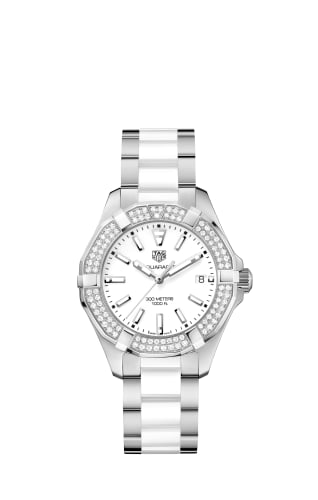 TAG Heuer Aquaracer 300M Quartz 35 Stainless Steel / Diamond / White / Bracelet