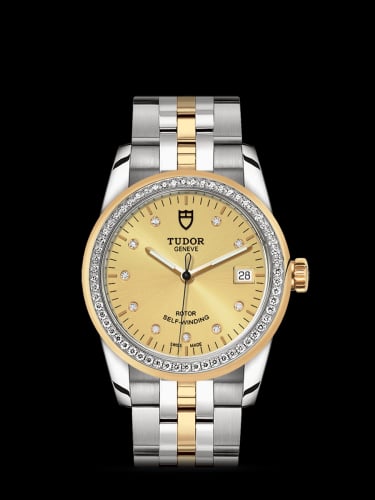 Tudor Glamour Date 36 Stainless Steel / Yellow Gold / Diamond / Champagne-Diamond / Bracelet