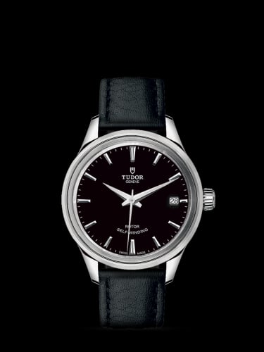 Tudor Style 34 Stainless Steel / Black / Strap