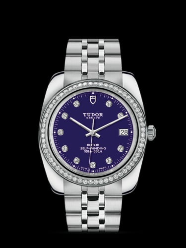 Tudor Classic 38 Stainless Steel / Diamond / Blue-Diamond / Bracelet