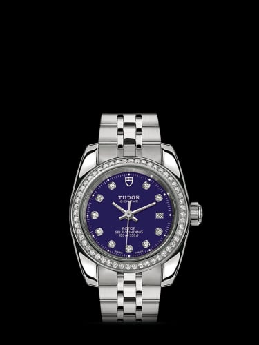 Tudor Classic 28 Stainless Steel / Diamond / Blue-Diamond / Bracelet