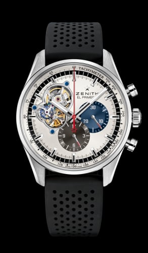 Zenith El Primero Chronomaster Open Stainless Steel / Silver 1969 / Rubber