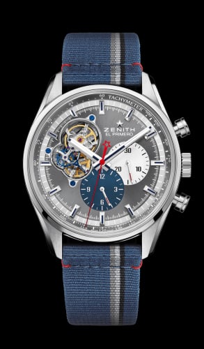 Zenith El Primero Chronomaster Open Stainless Steel / Grey 1969 / Fabric