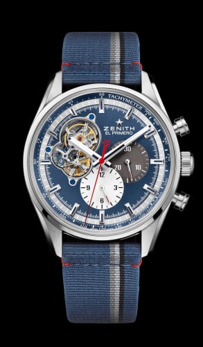 Zenith El Primero Chronomaster Open Stainless Steel / Blue 1969 / Fabric