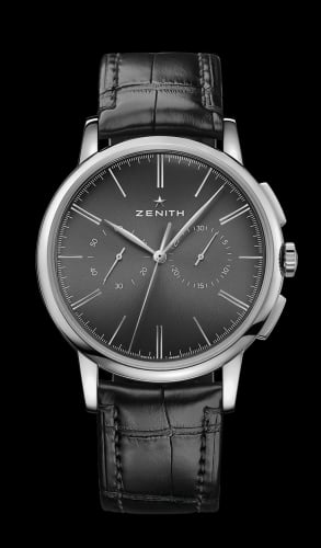 Zenith Elite Chronograph Classic Stainless Steel / Black / Alligator