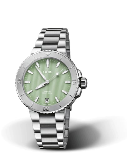 Oris Aquis Date 36.5 Stainless Steel / Green MOP / Bracelet