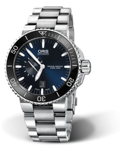 Oris Aquis Small Seconds Date 46 Stainless Steel / Blue / Bracelet