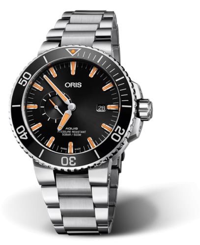 Oris Aquis Small Seconds Date 45.5 Stainless Steel / Black / Bracelet