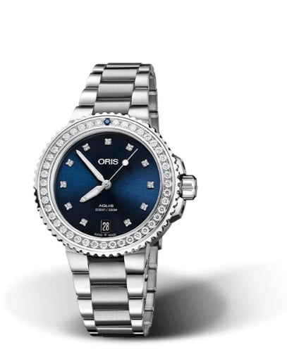 Oris Aquis Date Diamonds 36.5 Stainless Steel - Diamond / Blue - Diamond / Bracelet