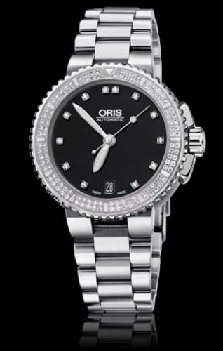 Oris Aquis Date Diamonds 36 Stainless Steel / Black - Diamond / Bracelet