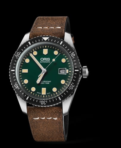 Oris Divers Sixty-Five 42 Stainless Steel / Green / Calf