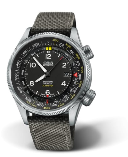 Oris Big Crown ProPilot Altimeter Meter / Grey Textile