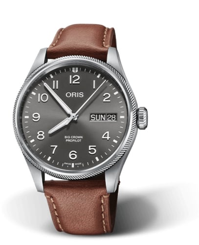 Oris Big Crown ProPilot Big Day Date Stainless Steel / Grey / Leather