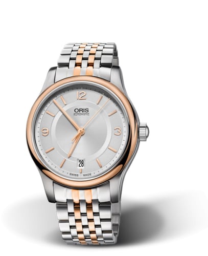 Oris Classic Date 37 Stainless Steel - Rose Gold / Silver / Bracelet