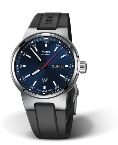 Oris Williams Day Date 42 Stainless Steel / Blue / Rubber