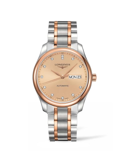 Longines Master Collection 38.5 Day Date Stainless Steel / Pink Gold / Pink-Diamond / Bracelet