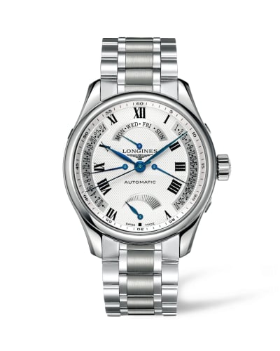Longines Master Collection 44 Retrograde Power Reserve Stainless Steel / Silver-Roman / Bracelet