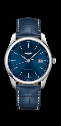 Longines Master Collection 40 Date Stainless Steel / Blue / Alligator