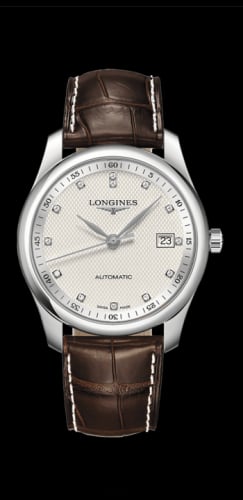 Longines Master Collection 40 Date Stainless Steel / Silver-Diamond / Alligator XL