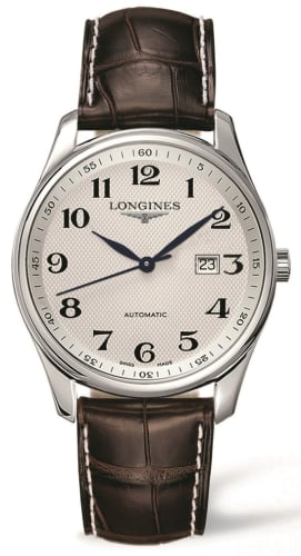 Longines Master Collection 42 Date Stainless Steel / Silver-Arabic / Alligator