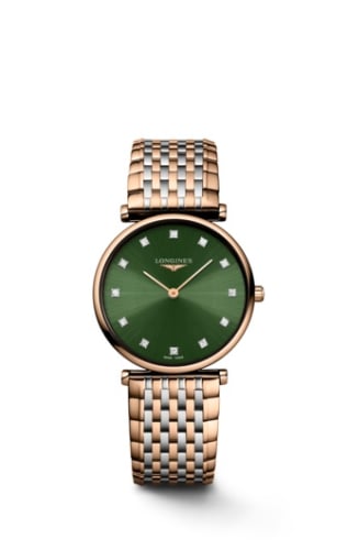Longines La Grande Classique Quartz 29 Stainless Steel / Red Gold PVD / Green - Diamond