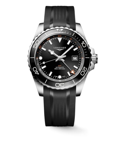 Longines Hydroconquest GMT 43 Stainless Steel / Black / Rubber