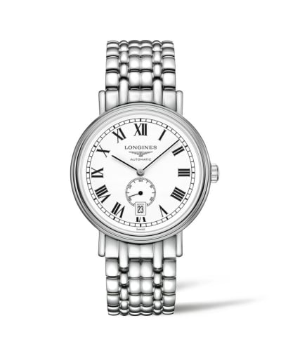 Longines Presence 40 Small Seconds Stainless Steel / White - Roman / Bracelet