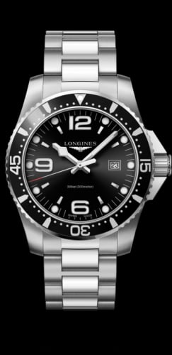 Longines HydroConquest 44 Quartz Stainless steel / Black / Bracelet