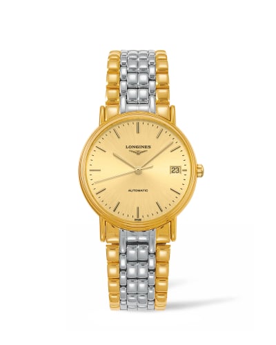 Longines Presence Automatic 34.5mm Stainless Steel / PVD Gold / Champagne / Bracelet