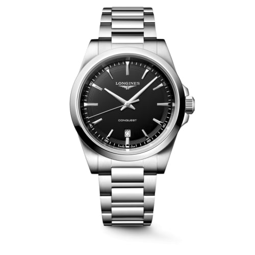Longines Conquest Quartz 41 Stainless Steel / Black / Bracelet