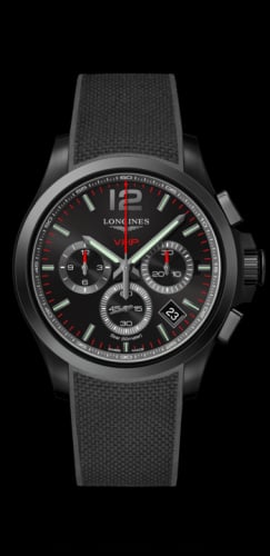 Longines Conquest V.H.P. Chronograph 42 PVD / Black / Rubber