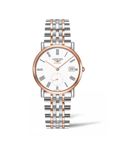 Longines Elegant Collection Small Second 34.5 Stainless Steel - Pink Gold / White - Roman / Bracelet