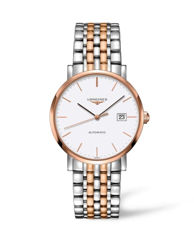 Longines Elegant Collection Automatic 9 Stainless Steel / Red Gold / White