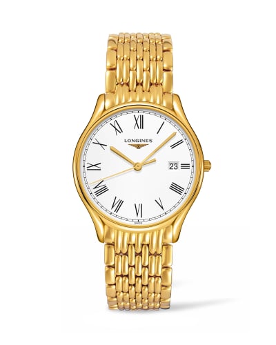 Longines Lyre Quartz 38.5mm PVD Gold / Roman / Bracelet