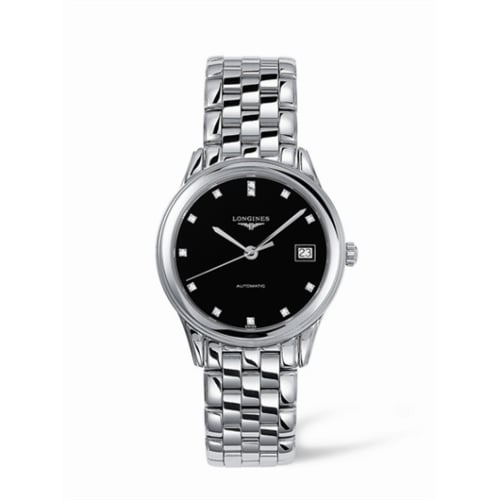 Longines Flagship 35.6 Automatic Stainless Steel Black Diamond