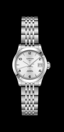 Longines Record 26mm Stainless Steel / Silver-Arabic / Bracelet