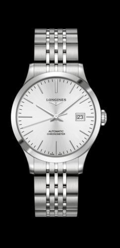 Longines Record 38.5mm Stainless Steel / Silver / Bracelet