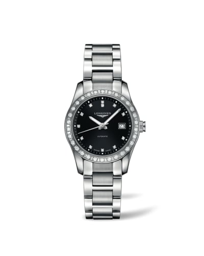 Longines Conquest Classic Automatic 29.5 Stainless Steel / Diamond / Black