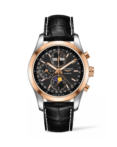 Longines Conquest Classic Moonphase Stainless Steel - Red Gold / Black