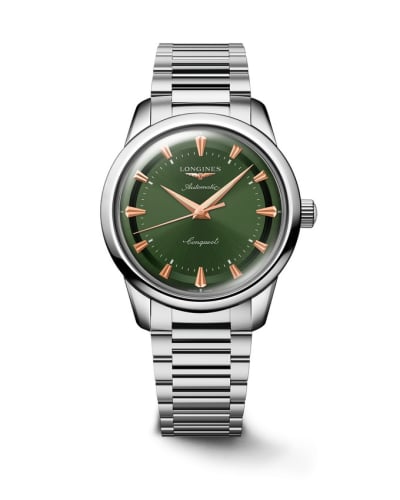 Longines Conquest Heritage 40 Stainless Steel / Green / Bracelet