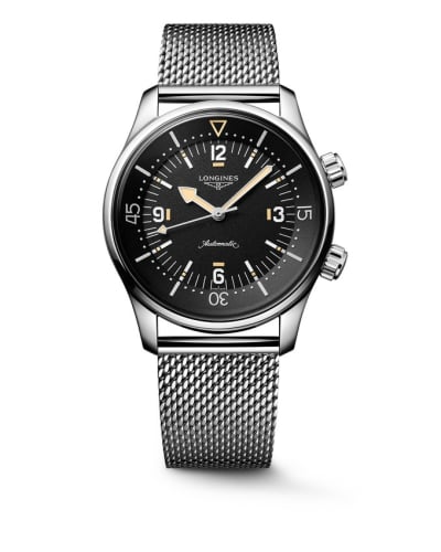 Longines Legend Diver 59 Stainless Steel / Black No Date / Mesh