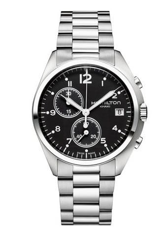 Hamilton Khaki Pilot Pioneer Chrono Quartz Stainless Steel / Black / Bracelet