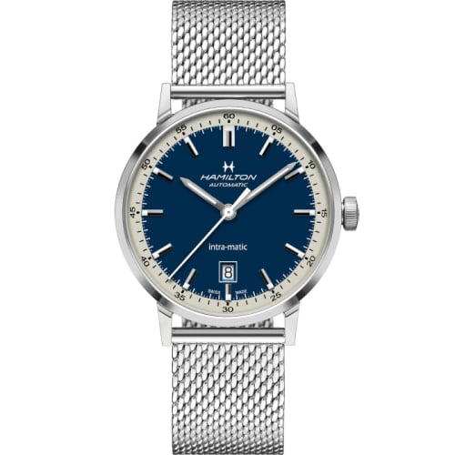 Hamilton Intra-Matic 40 Stainless Steel / Blue / Mesh