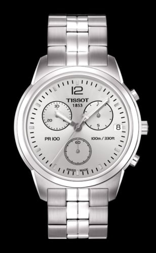 Tissot PR 100 Chronograph Quartz 38 Stainless Steel / Silver / Bracelet
