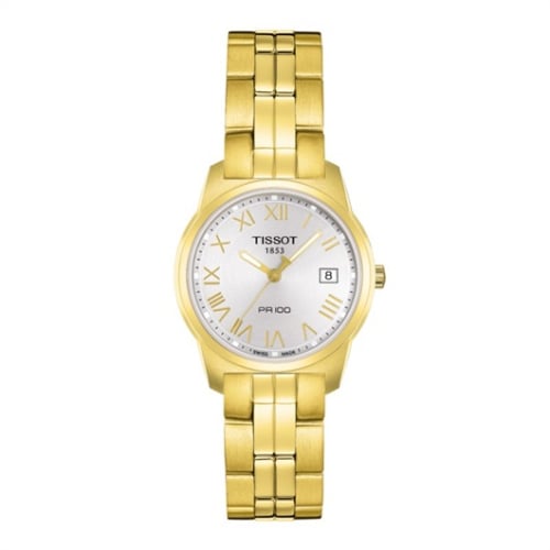 Tissot PR 100 Quartz 24.5 Yellow Gold PVD / Silver / Bracelet