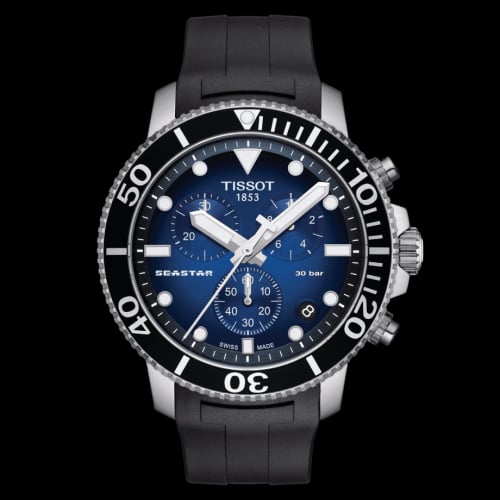Tissot Seastar 1000 Chronograph Quartz 45.5 Stainless Steel / Gradient Blue / Rubber